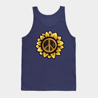 Peace Symbol Flower Love Tank Top